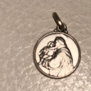 Small Silver Religious Pendant Jubilee 2000/St Anthony of Padua Sterling?
